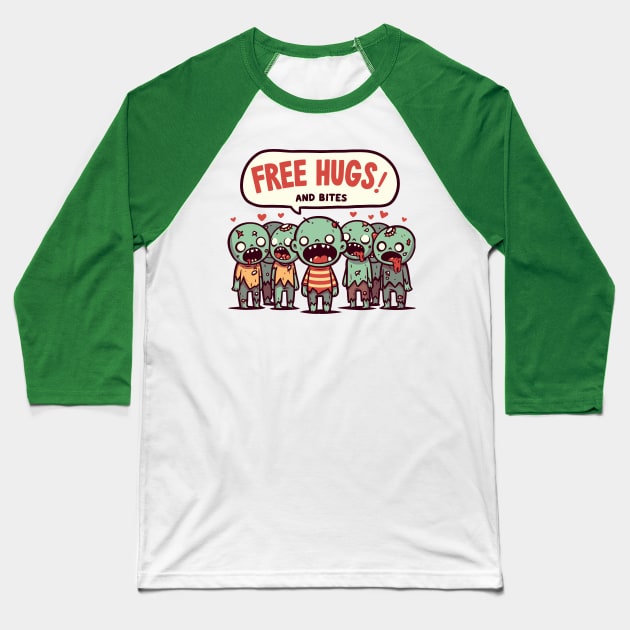 Free hugs and bites - zombie kids Baseball T-Shirt by PrintSoulDesigns